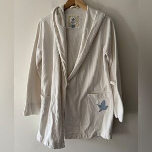 Aerie Y2K Old Logo White Hooded Bath Robe